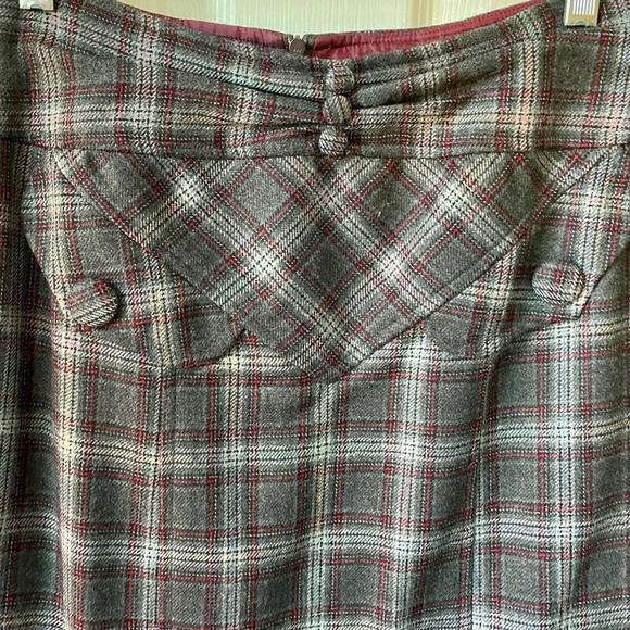 Nanette Lepore Anthropology plaid wool midi skirt NEVER WORN NWOT A+ sz 6 - Picture 6 of 14